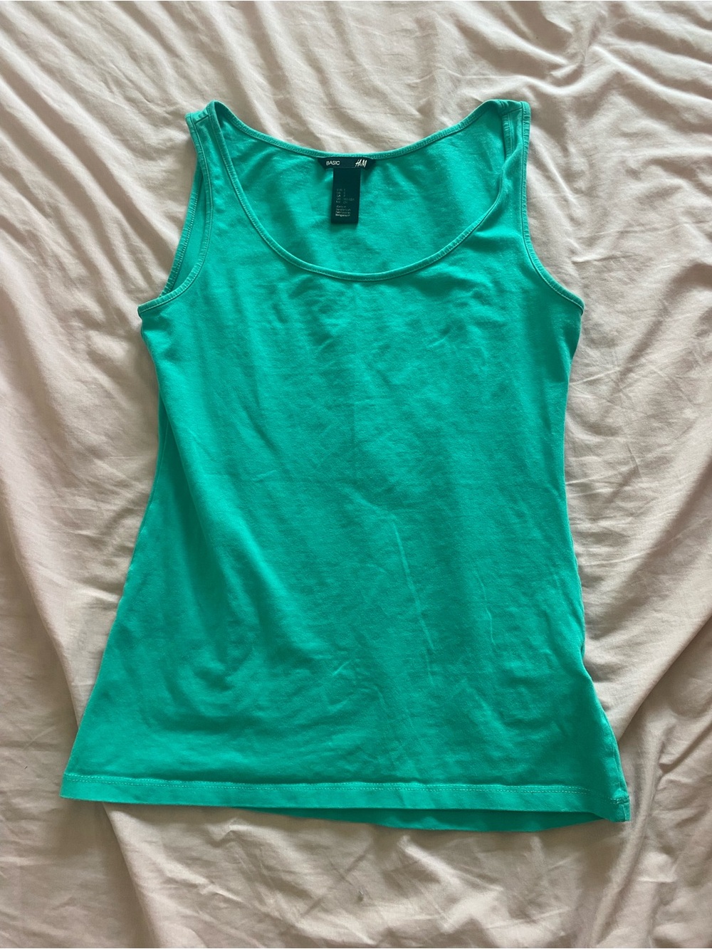 H&M Basics Women's Teal Green Scoop Neck Tank Top